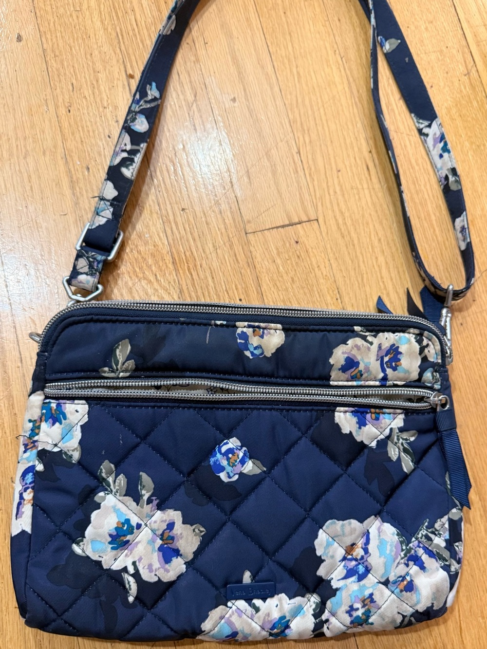 Vera Bradley Navy Quilted Floral Crossbody